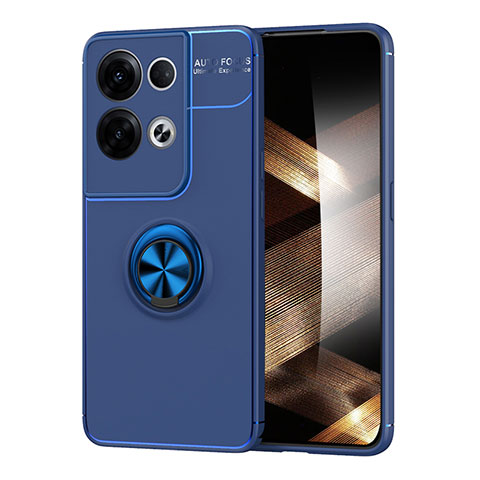 Funda Silicona Carcasa Ultrafina Goma con Magnetico Anillo de dedo Soporte SD1 para Xiaomi Redmi Note 13 5G Azul