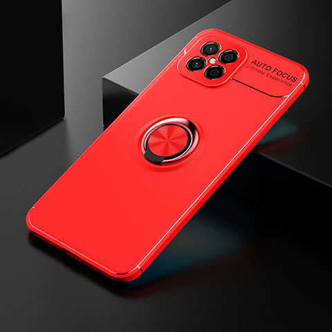 Funda Silicona Carcasa Ultrafina Goma con Magnetico Anillo de dedo Soporte SD2 para Huawei Nova 8 SE 4G Rojo