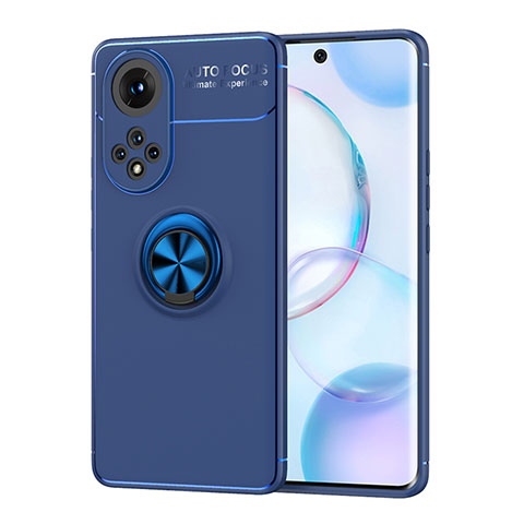 Funda Silicona Carcasa Ultrafina Goma con Magnetico Anillo de dedo Soporte SD2 para Huawei Nova 9 Azul