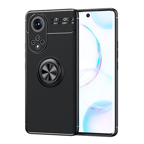 Funda Silicona Carcasa Ultrafina Goma con Magnetico Anillo de dedo Soporte SD2 para Huawei Nova 9 Negro