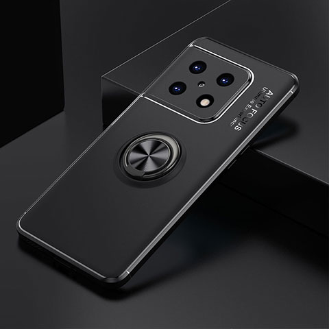 Funda Silicona Carcasa Ultrafina Goma con Magnetico Anillo de dedo Soporte SD2 para OnePlus 10 Pro 5G Negro