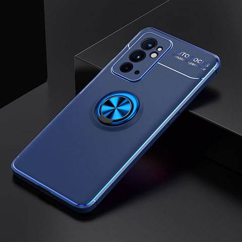 Funda Silicona Carcasa Ultrafina Goma con Magnetico Anillo de dedo Soporte SD2 para OnePlus 9RT 5G Azul