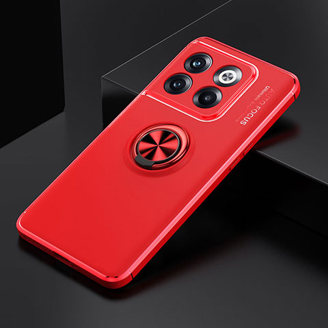 Funda Silicona Carcasa Ultrafina Goma con Magnetico Anillo de dedo Soporte SD2 para OnePlus Ace Pro 5G Rojo