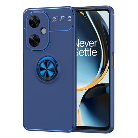 Funda Silicona Carcasa Ultrafina Goma con Magnetico Anillo de dedo Soporte SD2 para OnePlus Nord CE 3 5G Azul