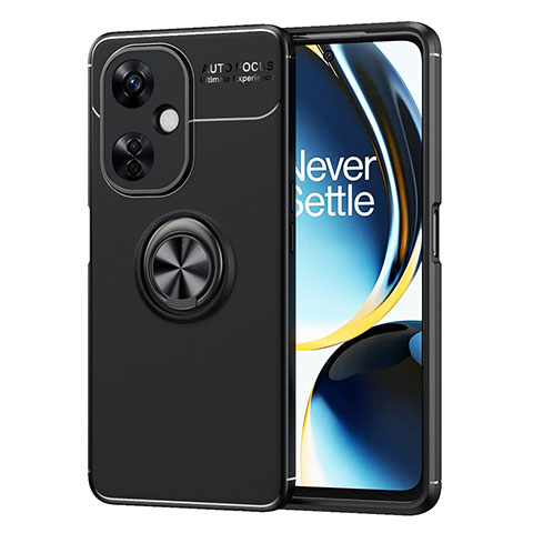 Funda Silicona Carcasa Ultrafina Goma con Magnetico Anillo de dedo Soporte SD2 para OnePlus Nord CE 3 5G Negro