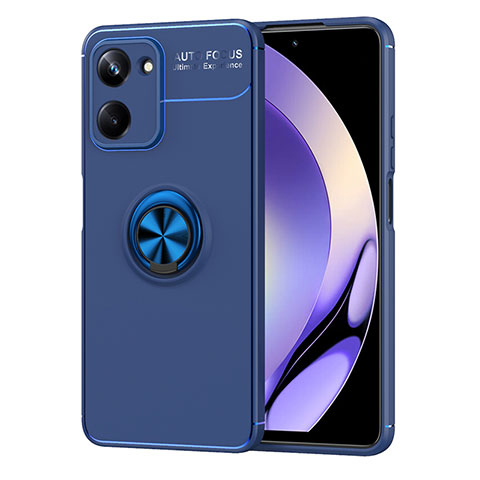 Funda Silicona Carcasa Ultrafina Goma con Magnetico Anillo de dedo Soporte SD2 para Realme 10 4G Azul