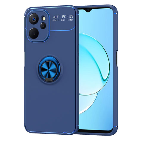 Funda Silicona Carcasa Ultrafina Goma con Magnetico Anillo de dedo Soporte SD2 para Realme 9i 5G Azul