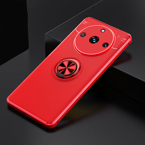 Funda Silicona Carcasa Ultrafina Goma con Magnetico Anillo de dedo Soporte SD2 para Realme Narzo 60 Pro 5G Rojo