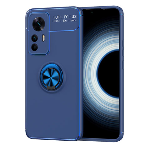 Funda Silicona Carcasa Ultrafina Goma con Magnetico Anillo de dedo Soporte SD2 para Xiaomi Mi 12T 5G Azul