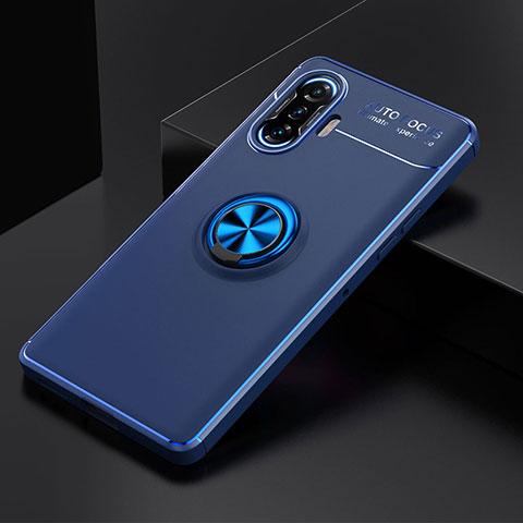 Funda Silicona Carcasa Ultrafina Goma con Magnetico Anillo de dedo Soporte SD2 para Xiaomi Poco F3 GT 5G Azul