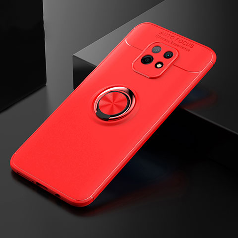 Funda Silicona Carcasa Ultrafina Goma con Magnetico Anillo de dedo Soporte SD2 para Xiaomi Redmi 10X Pro 5G Rojo