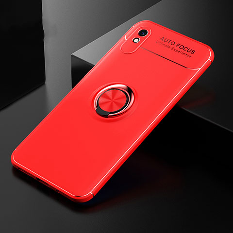 Funda Silicona Carcasa Ultrafina Goma con Magnetico Anillo de dedo Soporte SD2 para Xiaomi Redmi 9i Rojo