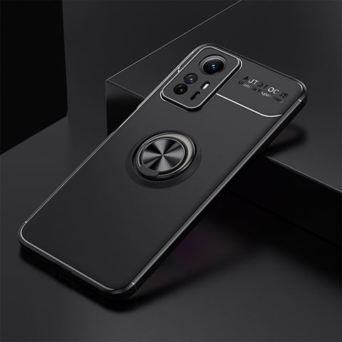 Funda Silicona Carcasa Ultrafina Goma con Magnetico Anillo de dedo Soporte SD2 para Xiaomi Redmi Note 12S Negro