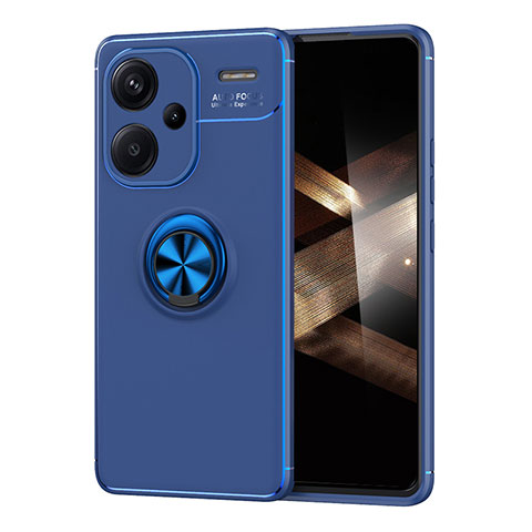 Funda Silicona Carcasa Ultrafina Goma con Magnetico Anillo de dedo Soporte SD2 para Xiaomi Redmi Note 13 Pro+ Plus 5G Azul