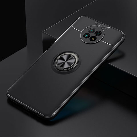 Funda Silicona Carcasa Ultrafina Goma con Magnetico Anillo de dedo Soporte SD2 para Xiaomi Redmi Note 9 5G Negro