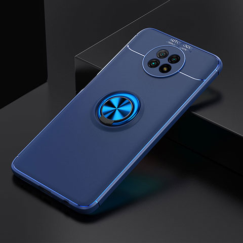 Funda Silicona Carcasa Ultrafina Goma con Magnetico Anillo de dedo Soporte SD2 para Xiaomi Redmi Note 9T 5G Azul