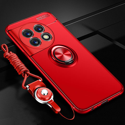 Funda Silicona Carcasa Ultrafina Goma con Magnetico Anillo de dedo Soporte SD3 para OnePlus 11 5G Rojo