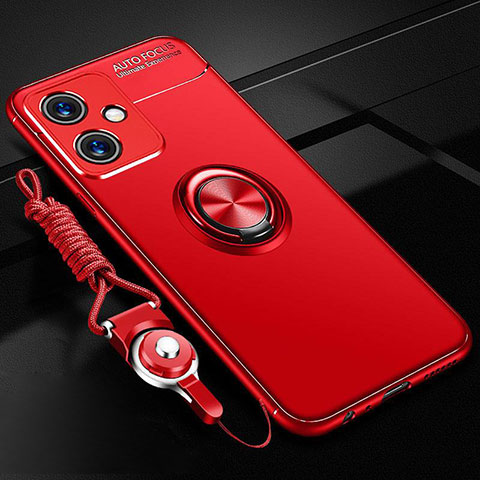 Funda Silicona Carcasa Ultrafina Goma con Magnetico Anillo de dedo Soporte SD3 para Xiaomi Redmi Note 12R Pro 5G Rojo