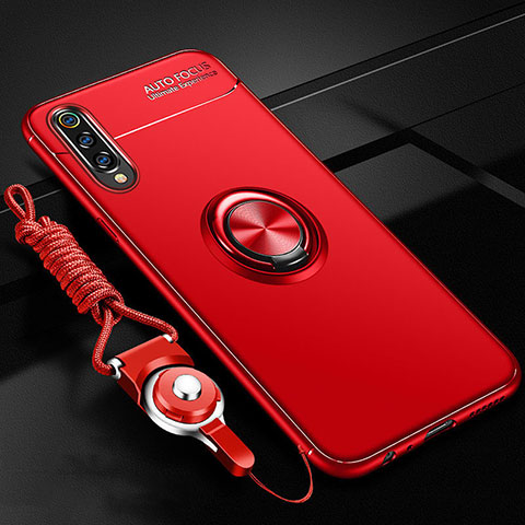 Funda Silicona Carcasa Ultrafina Goma con Magnetico Anillo de dedo Soporte T01 para Samsung Galaxy A70 Rojo