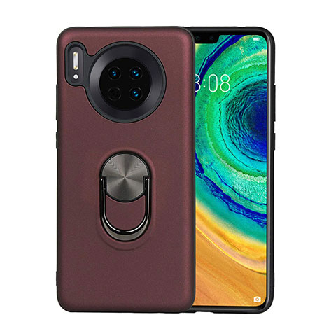 Funda Silicona Carcasa Ultrafina Goma con Magnetico Anillo de dedo Soporte T03 para Huawei Mate 30 Pro Marron