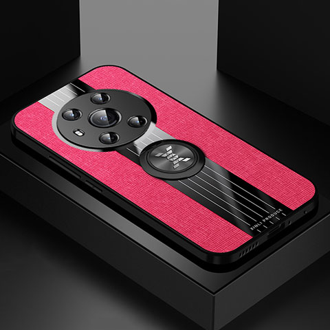 Funda Silicona Carcasa Ultrafina Goma con Magnetico Anillo de dedo Soporte X01L para Huawei Honor Magic3 5G Rojo