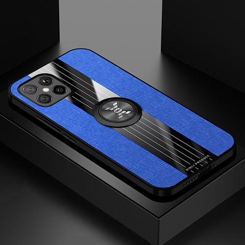 Funda Silicona Carcasa Ultrafina Goma con Magnetico Anillo de dedo Soporte X01L para Huawei Nova 8 SE 4G Azul