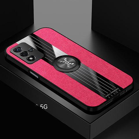 Funda Silicona Carcasa Ultrafina Goma con Magnetico Anillo de dedo Soporte X01L para Oppo A93s 5G Rojo