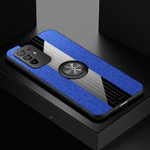 Funda Silicona Carcasa Ultrafina Goma con Magnetico Anillo de dedo Soporte X01L para Oppo A94 5G Azul