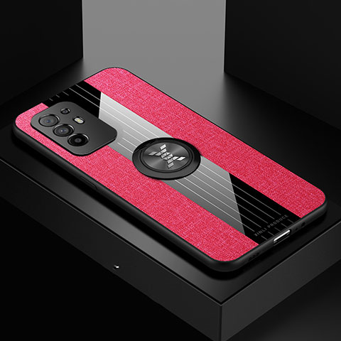 Funda Silicona Carcasa Ultrafina Goma con Magnetico Anillo de dedo Soporte X01L para Oppo A94 5G Rojo