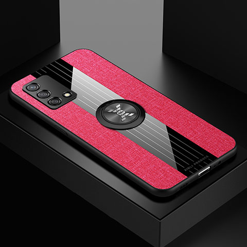 Funda Silicona Carcasa Ultrafina Goma con Magnetico Anillo de dedo Soporte X01L para Oppo F19s Rojo