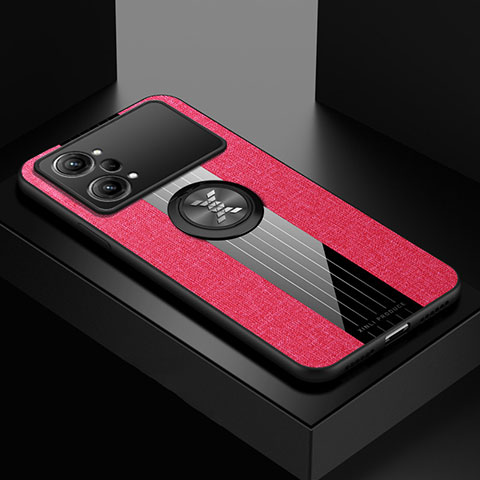 Funda Silicona Carcasa Ultrafina Goma con Magnetico Anillo de dedo Soporte X01L para Oppo K10 Pro 5G Rojo