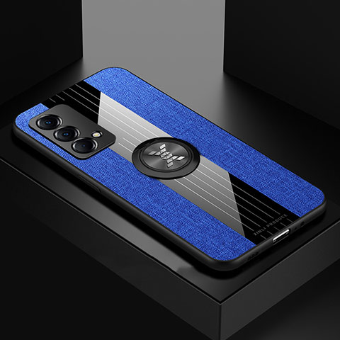 Funda Silicona Carcasa Ultrafina Goma con Magnetico Anillo de dedo Soporte X01L para Realme GT Master 5G Azul