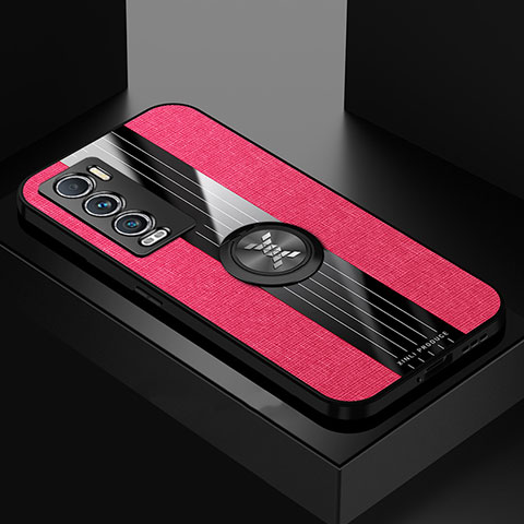 Funda Silicona Carcasa Ultrafina Goma con Magnetico Anillo de dedo Soporte X01L para Realme GT Master Explorer 5G Rojo