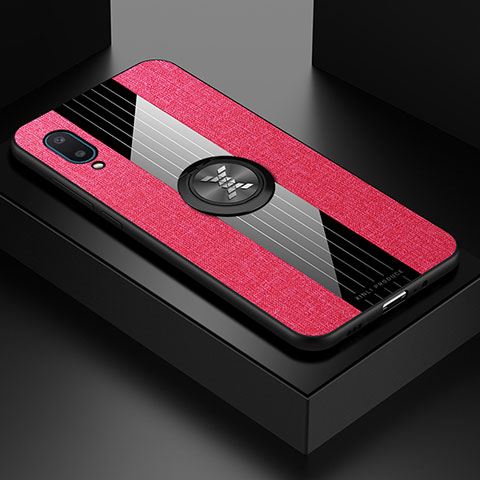 Funda Silicona Carcasa Ultrafina Goma con Magnetico Anillo de dedo Soporte X01L para Samsung Galaxy A02 Rojo