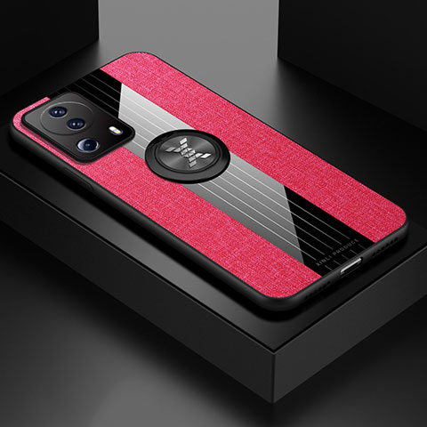 Funda Silicona Carcasa Ultrafina Goma con Magnetico Anillo de dedo Soporte X01L para Xiaomi Mi 12 Lite NE 5G Rojo