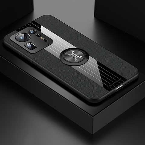Funda Silicona Carcasa Ultrafina Goma con Magnetico Anillo de dedo Soporte X01L para Xiaomi Mi Mix 4 5G Negro