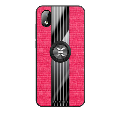 Funda Silicona Carcasa Ultrafina Goma con Magnetico Anillo de dedo Soporte X02L para Samsung Galaxy A01 Core Rojo