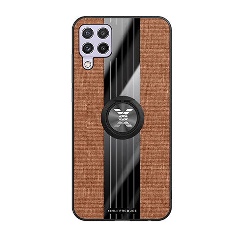 Funda Silicona Carcasa Ultrafina Goma con Magnetico Anillo de dedo Soporte X02L para Samsung Galaxy A22 4G Marron