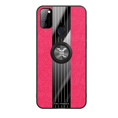 Funda Silicona Carcasa Ultrafina Goma con Magnetico Anillo de dedo Soporte X02L para Samsung Galaxy M21 Rojo