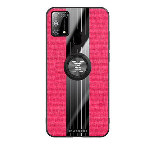 Funda Silicona Carcasa Ultrafina Goma con Magnetico Anillo de dedo Soporte X02L para Samsung Galaxy M31 Prime Edition Rojo