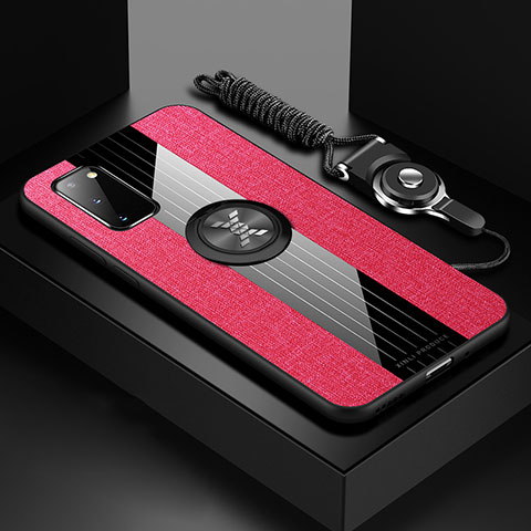 Funda Silicona Carcasa Ultrafina Goma con Magnetico Anillo de dedo Soporte X03L para Samsung Galaxy S20 Rojo