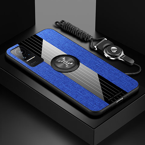 Funda Silicona Carcasa Ultrafina Goma con Magnetico Anillo de dedo Soporte X03L para Xiaomi Civi 1S 5G Azul