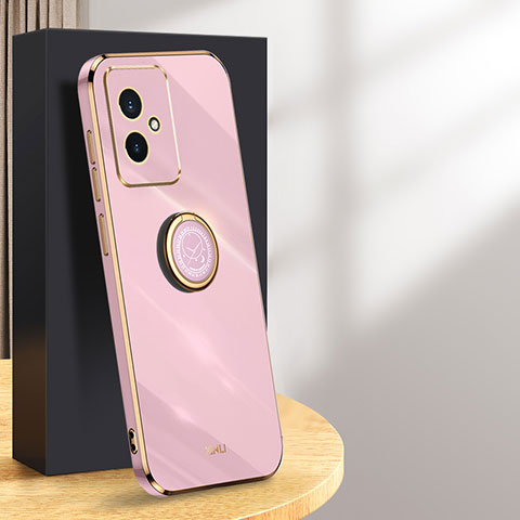 Funda Silicona Carcasa Ultrafina Goma con Magnetico Anillo de dedo Soporte XL1 para Huawei Honor 100 5G Purpura Claro