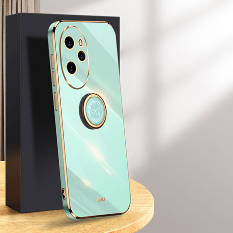 Funda Silicona Carcasa Ultrafina Goma con Magnetico Anillo de dedo Soporte XL1 para Huawei Honor 100 Pro 5G Verde