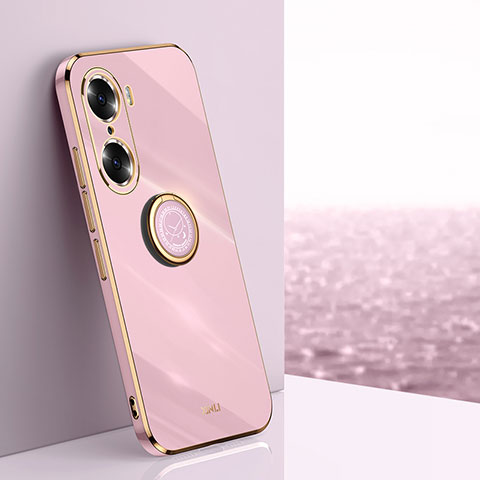 Funda Silicona Carcasa Ultrafina Goma con Magnetico Anillo de dedo Soporte XL1 para Huawei Honor 60 5G Purpura Claro