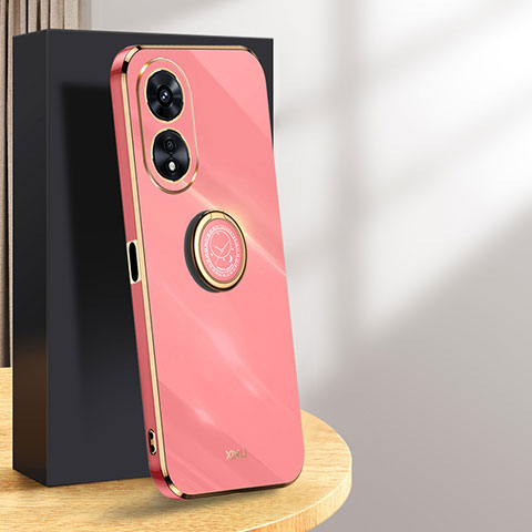 Funda Silicona Carcasa Ultrafina Goma con Magnetico Anillo de dedo Soporte XL1 para Huawei Honor X5 Plus Rosa Roja