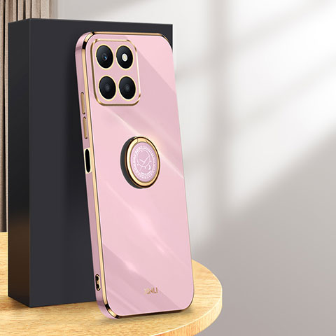 Funda Silicona Carcasa Ultrafina Goma con Magnetico Anillo de dedo Soporte XL1 para Huawei Honor X6a Purpura Claro