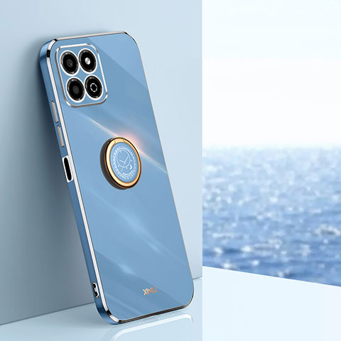 Funda Silicona Carcasa Ultrafina Goma con Magnetico Anillo de dedo Soporte XL1 para Huawei Honor X8a 4G Azul