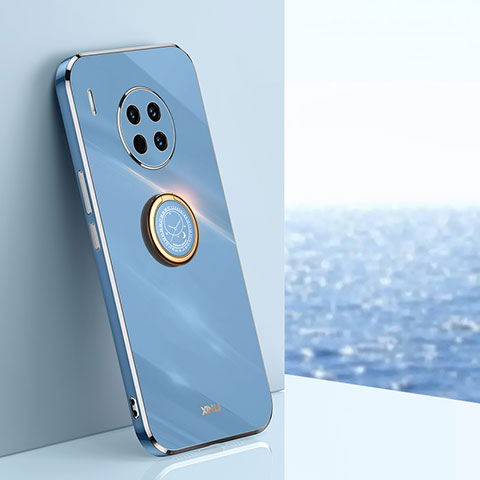 Funda Silicona Carcasa Ultrafina Goma con Magnetico Anillo de dedo Soporte XL1 para Huawei Nova 8i Azul