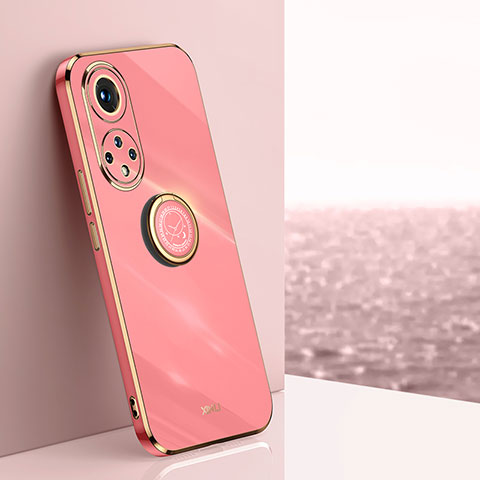 Funda Silicona Carcasa Ultrafina Goma con Magnetico Anillo de dedo Soporte XL1 para Huawei Nova 9 Pro Rosa Roja